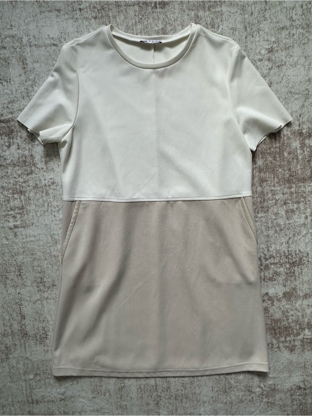 Zara Faux Suede Dress in Color-block - EUC - Picture 4 of 8